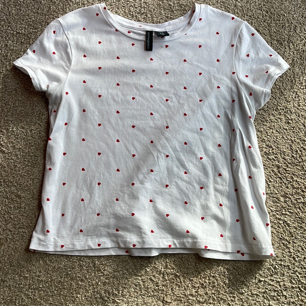 Cynthia Rowley red hearts shirt
